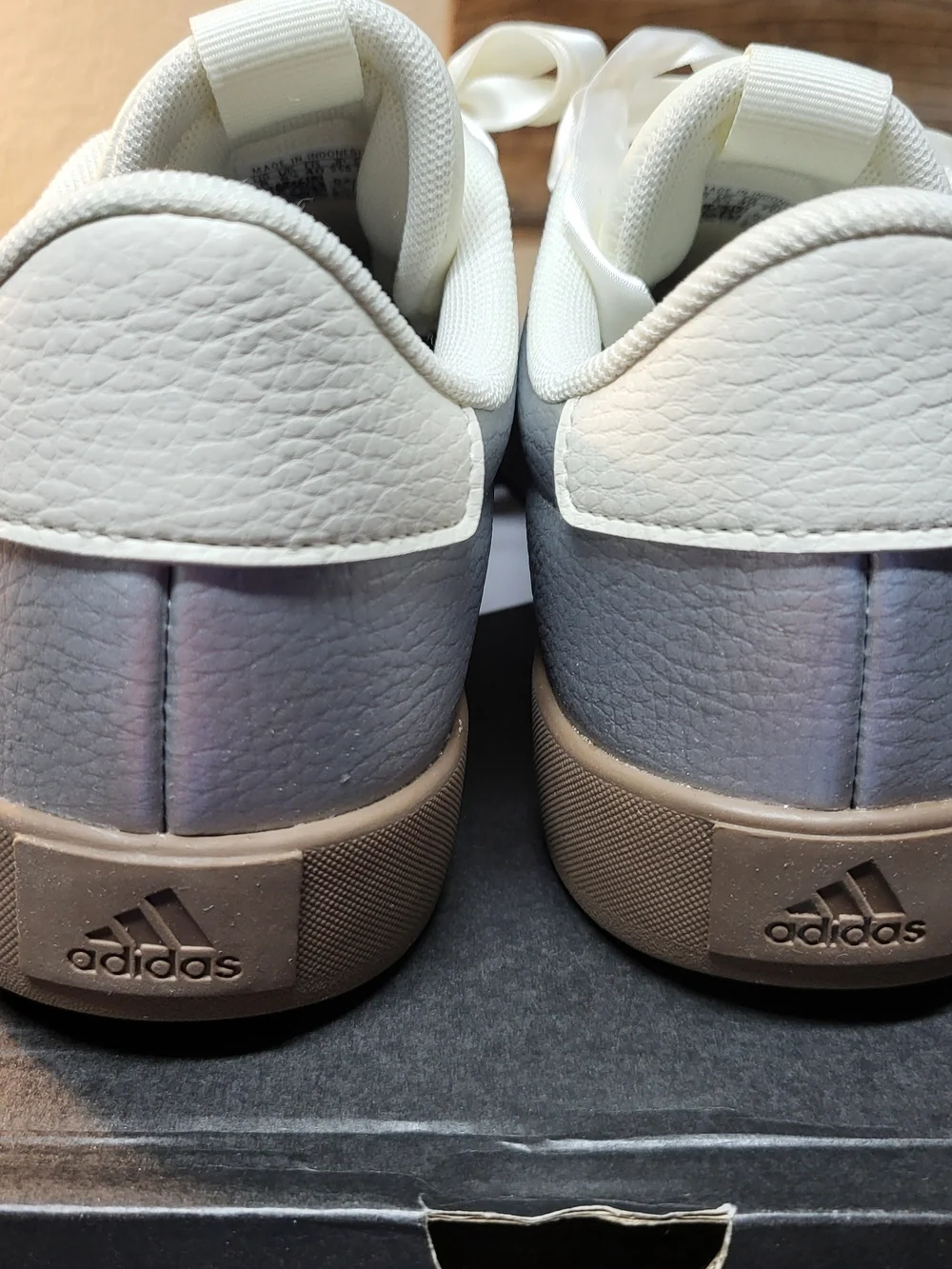 *NEW* Adidas VL Court 3.0 Silver Metallic Gum JQ7315 Women's Size 10 with Box